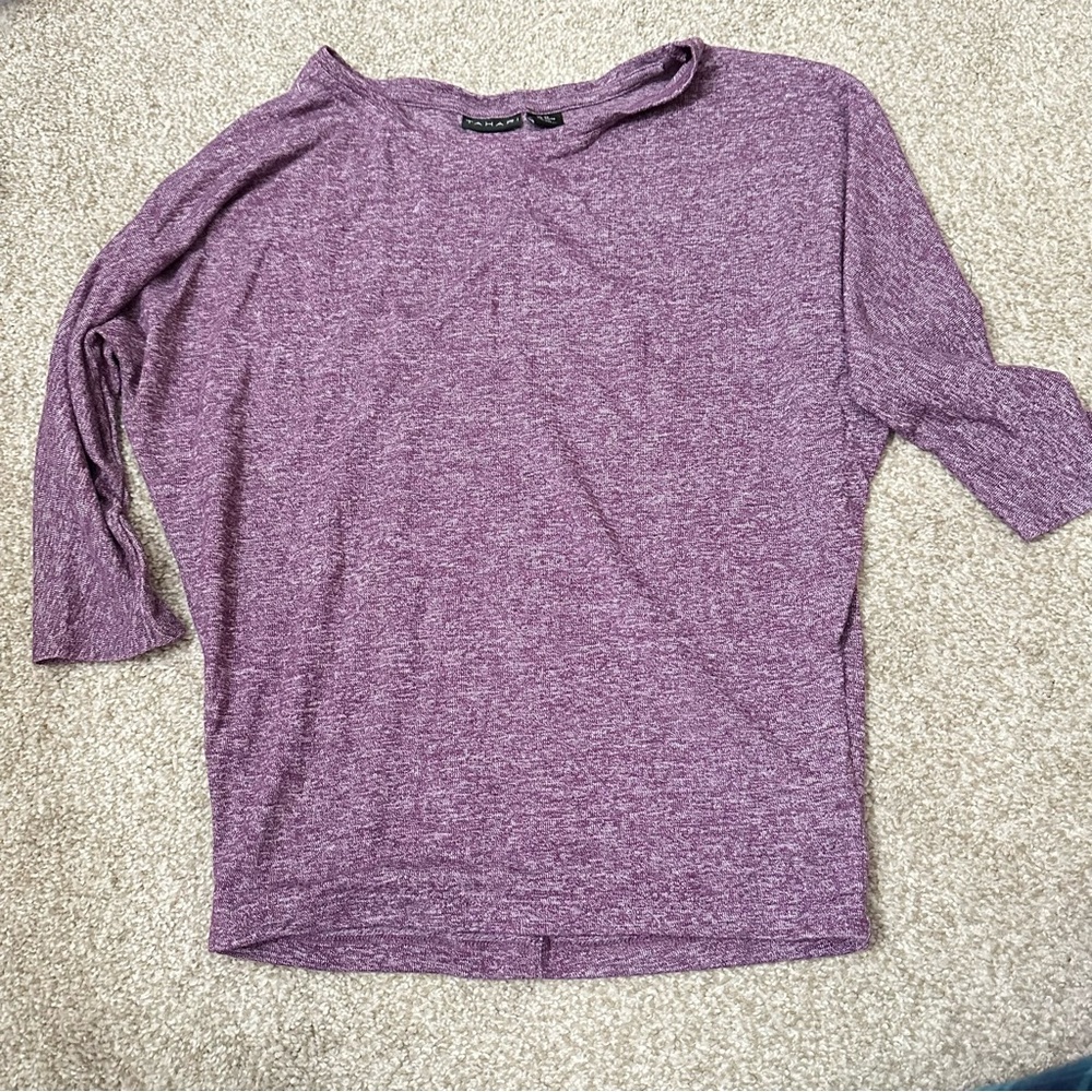 Tahari dolman sleeve top. Purple, 3/4 sleeve size XS